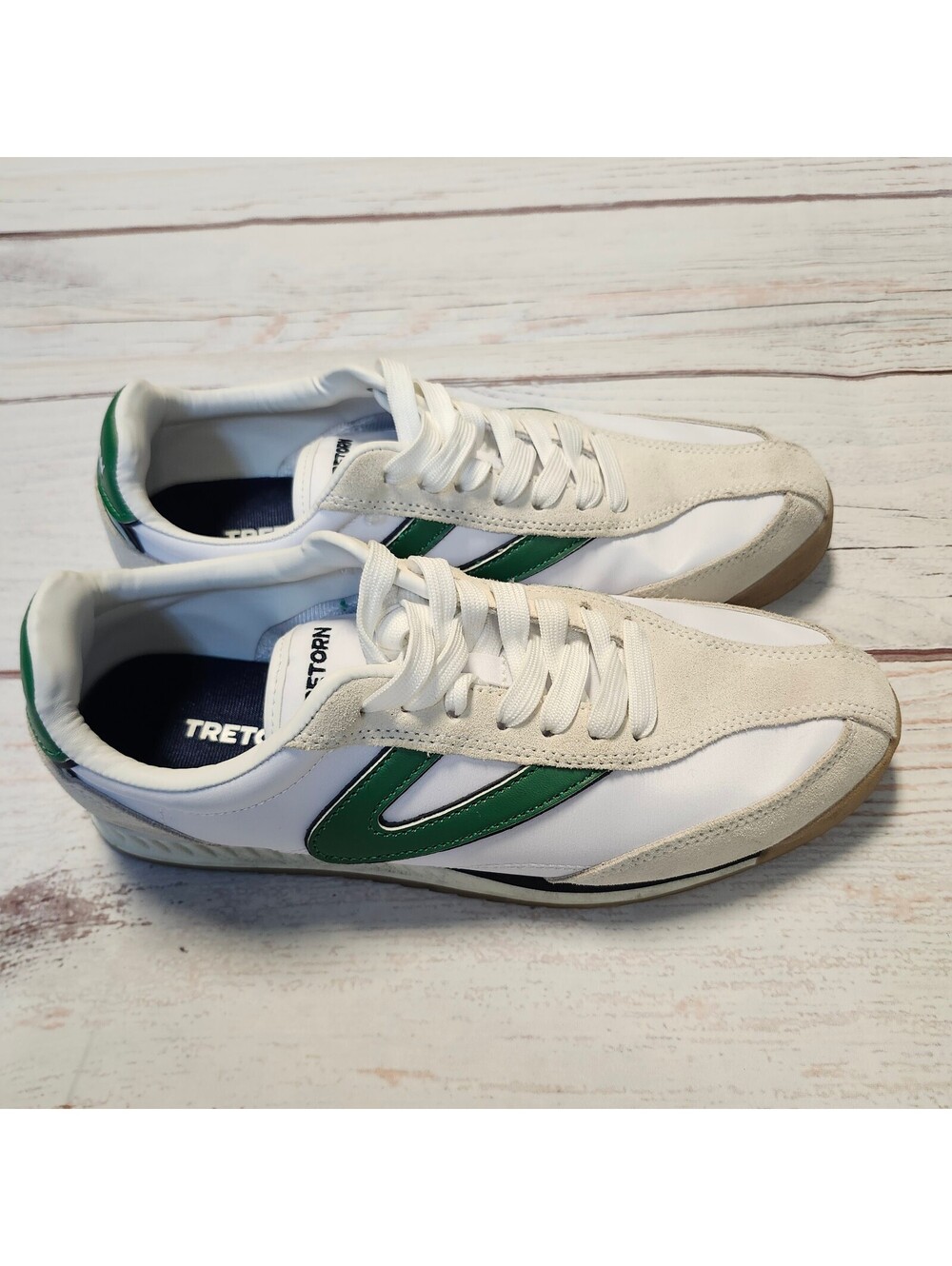 Tretorn Kristine Elite G White and Green Sneakers Size 9